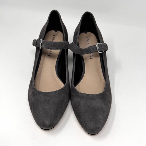 Via Spiga Womens Gray Suede Leather 'Alana' Mary Jane Heel Size 8.5 NEW - Picture 3 of 10
